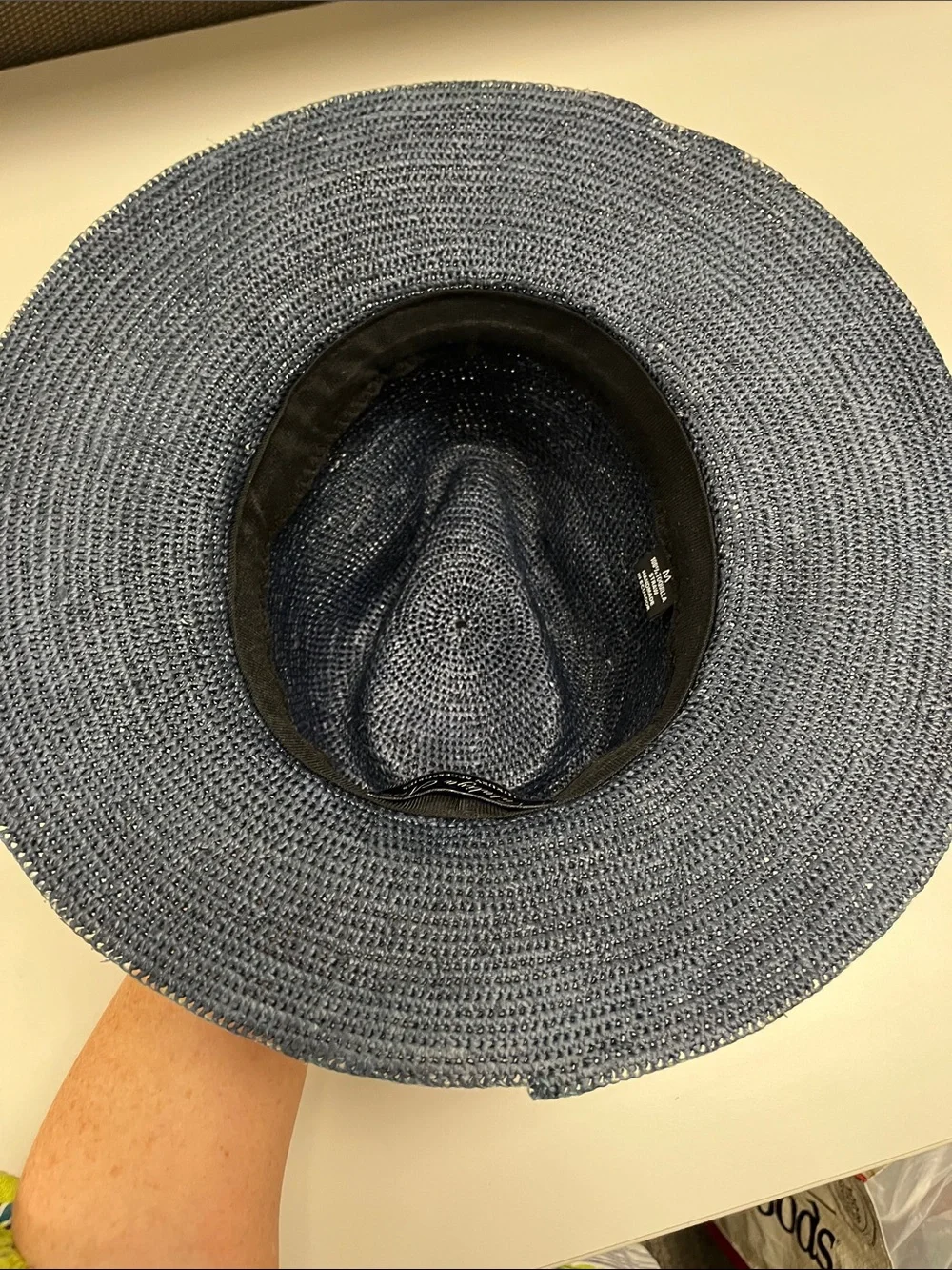 Nataliya Nova Luxury Wide-Brim Woven Straw Luisa Hat - Navy w/ bands